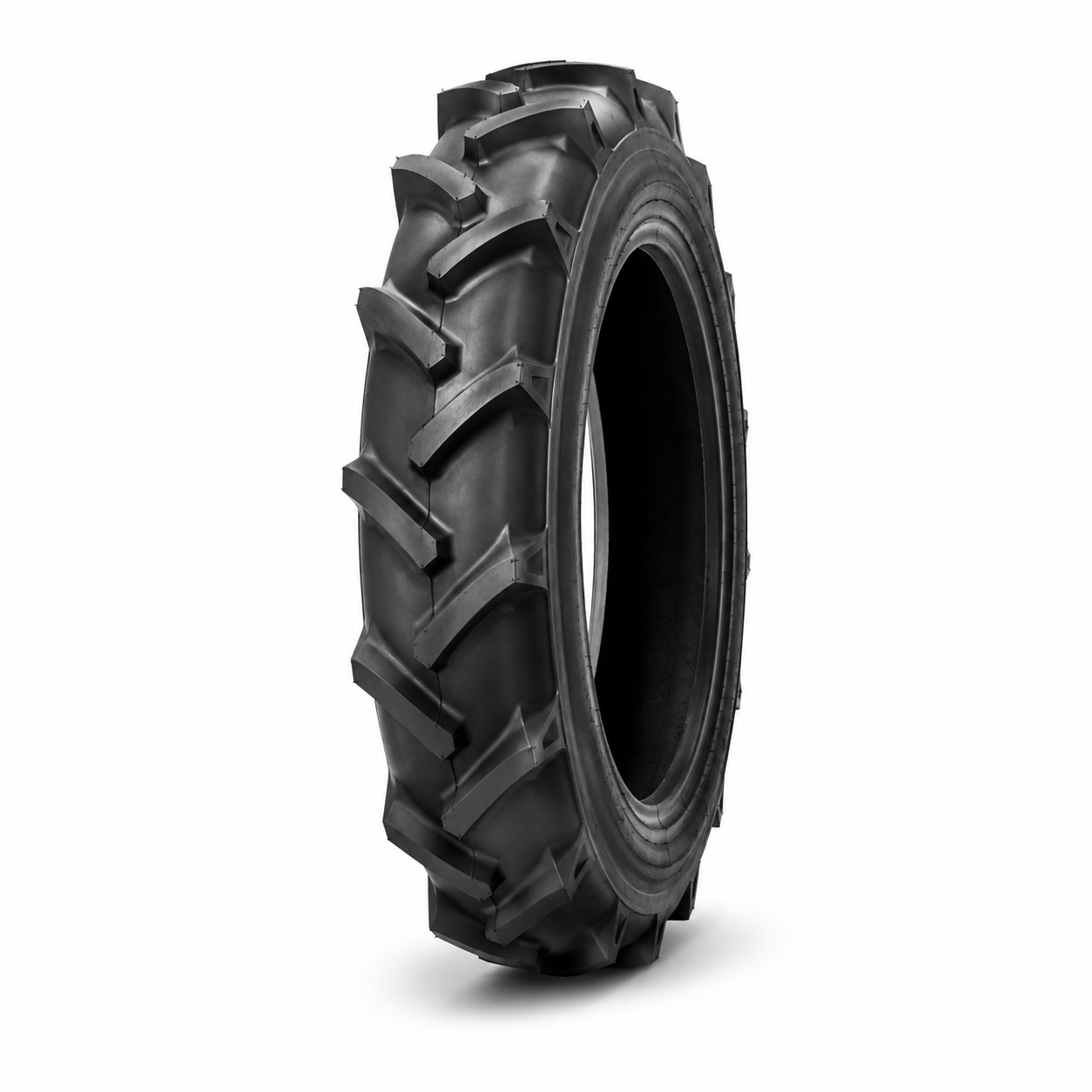 Unbranded narrow agricultural irrigation tyre on a white background