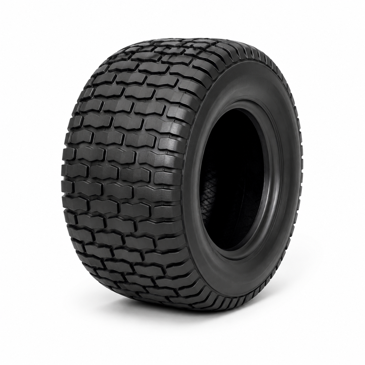 Unbranded turf-pattern lawn and garden tyre on a white background