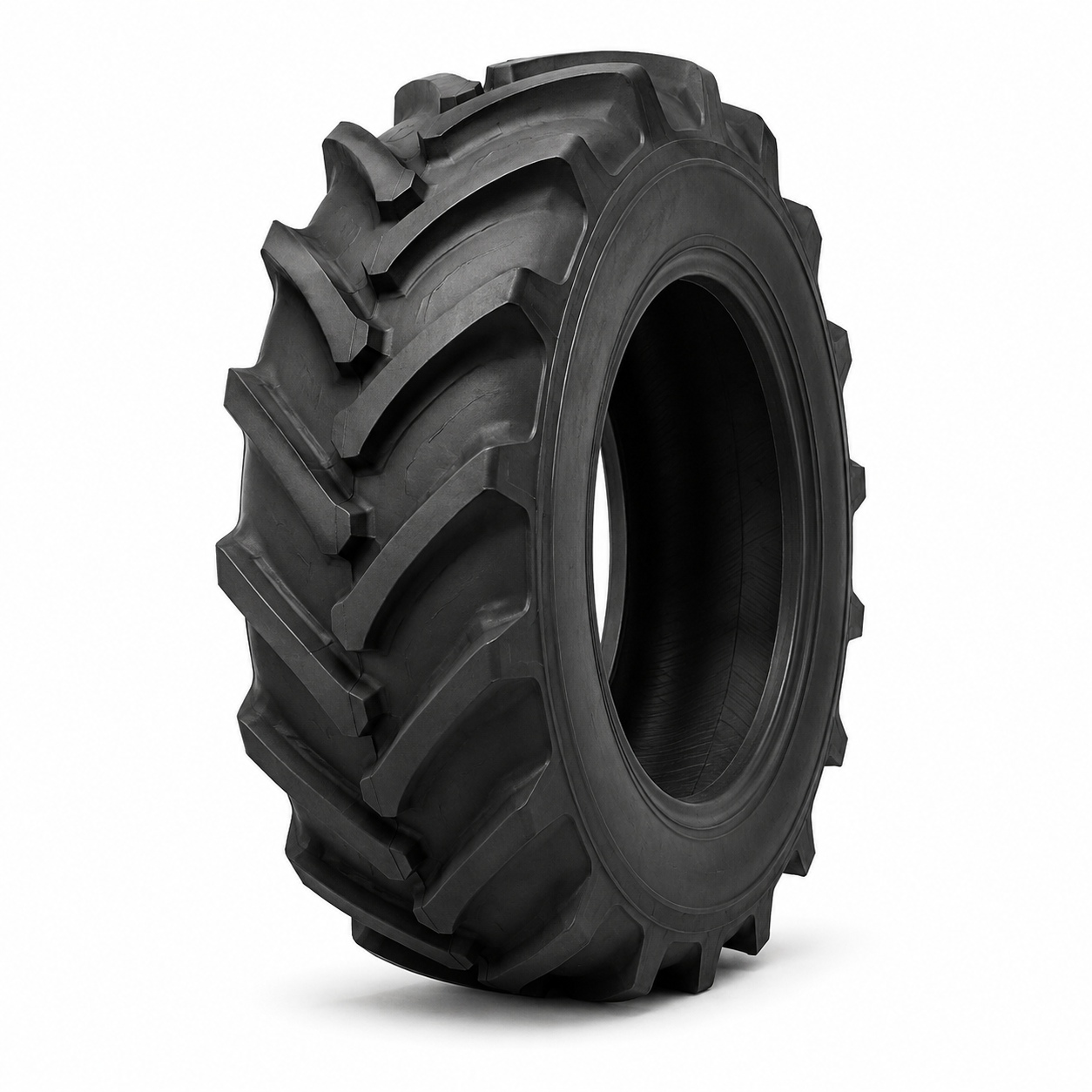 Unbranded agricultural tractor tyre on a white background