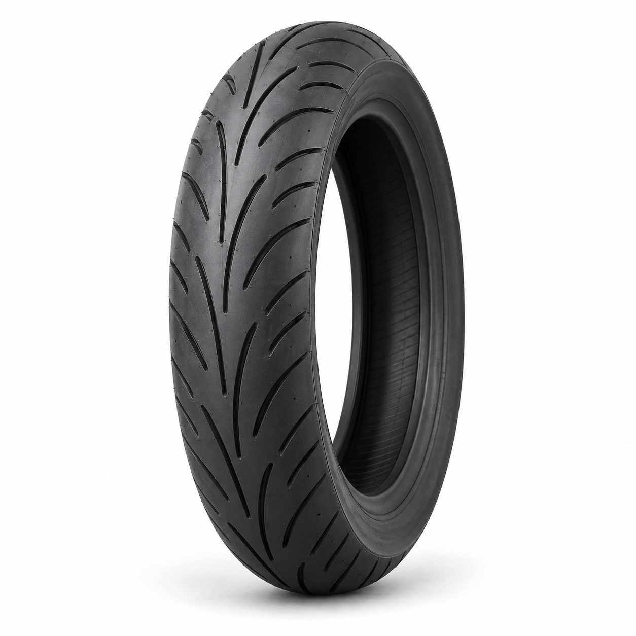Unbranded 5.00-12 utility motorcycle tyre on a white background