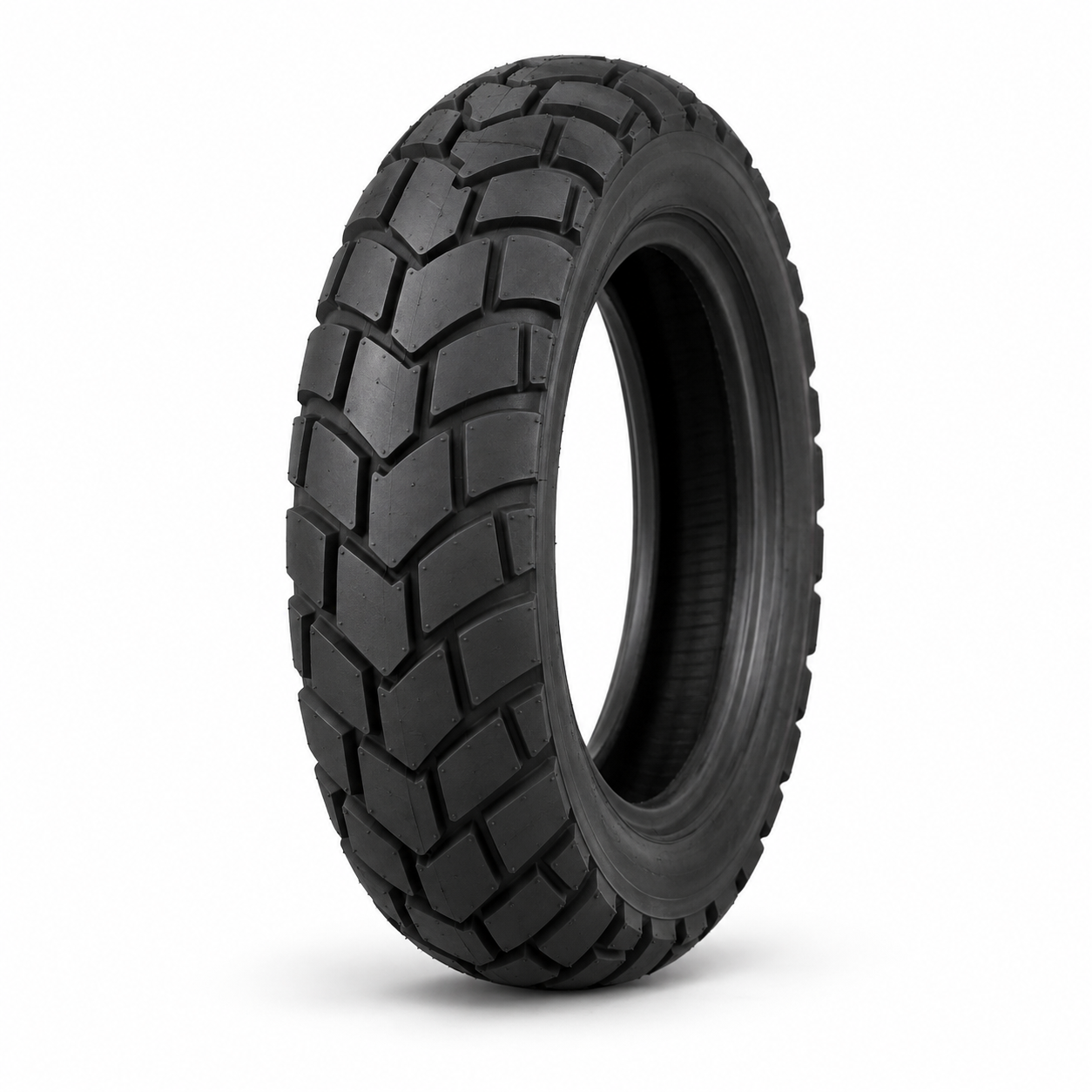 Unbranded motorcycle tyre for hot-climate enquiries on a white background