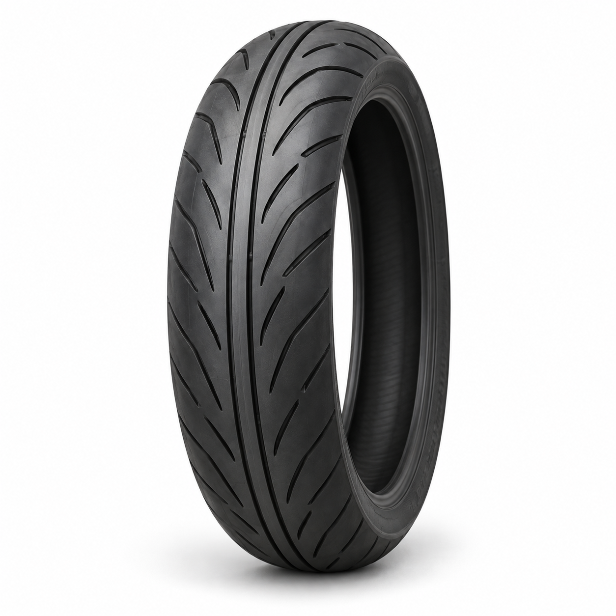 Unbranded street motorcycle tyre on a white background