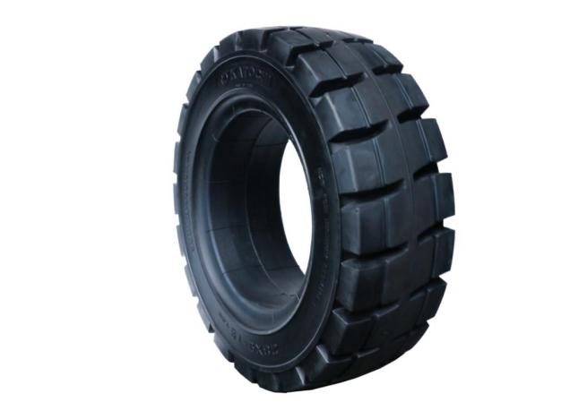 Resilient solid forklift tyre