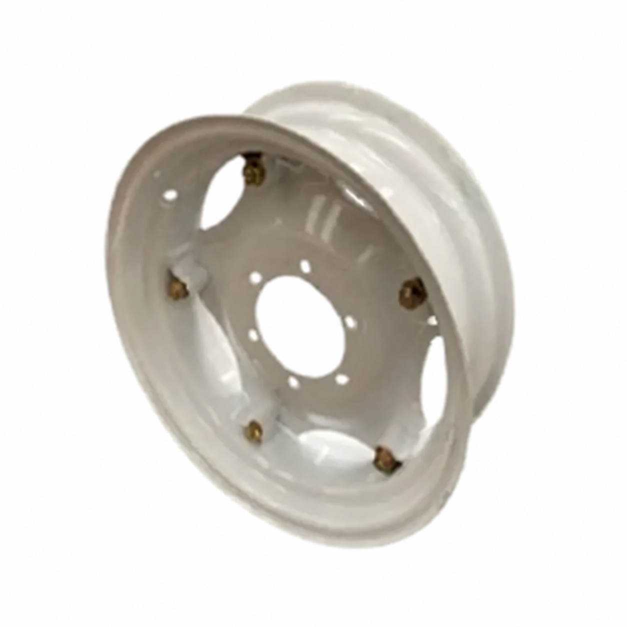 Unbranded agricultural machinery wheel on a white background